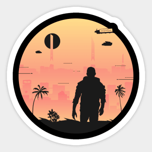 Minimalist cyberpunk Sticker